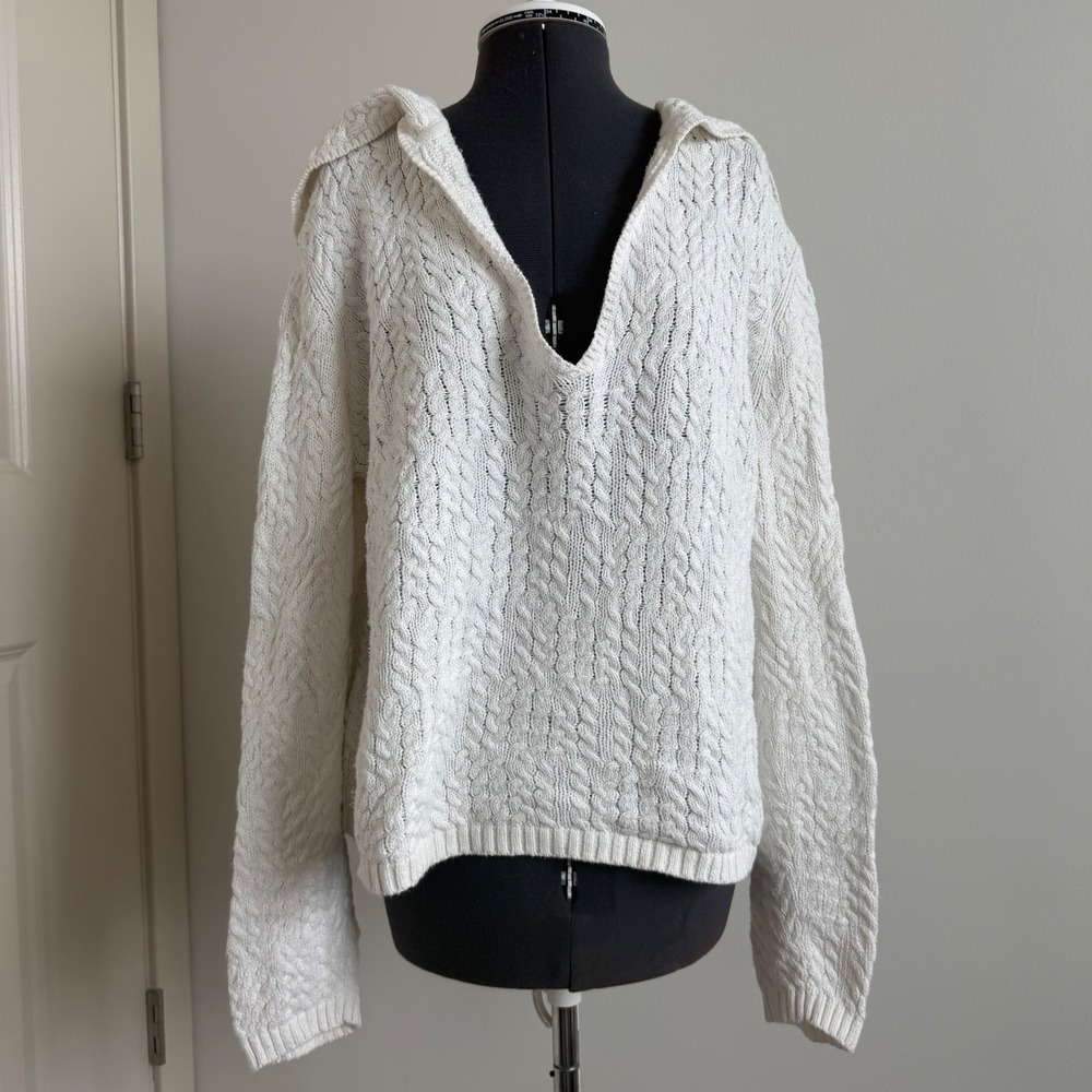 Vintage Talbots White‎ Cable Knit Sweater